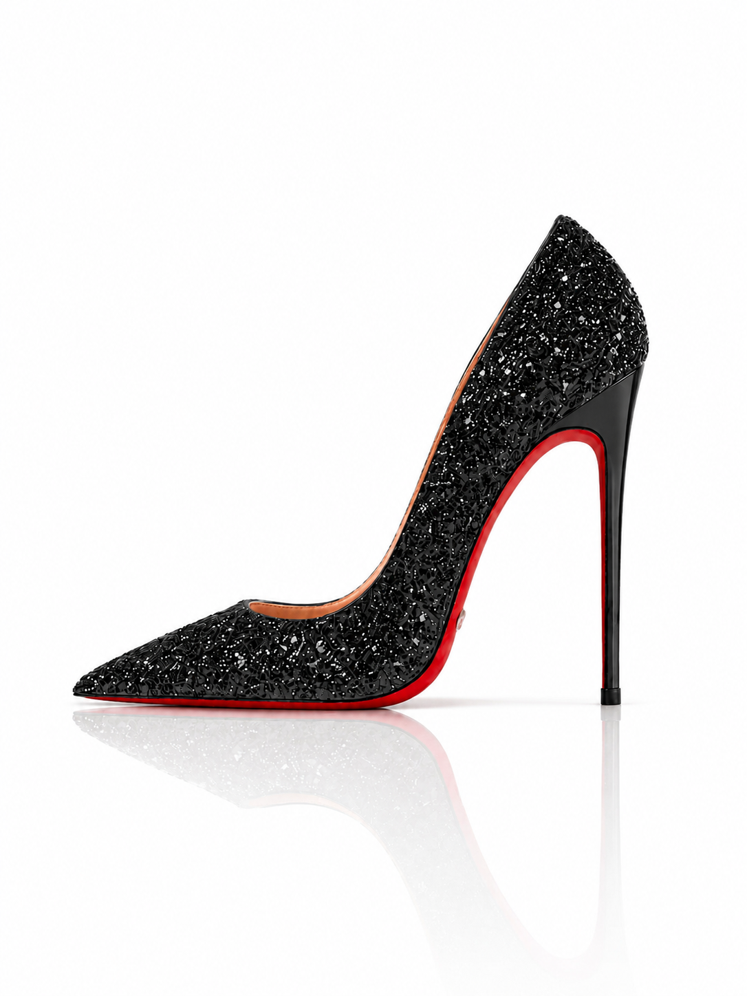 Scarpin Notte Black Sequin Pointed-Toe Pumps