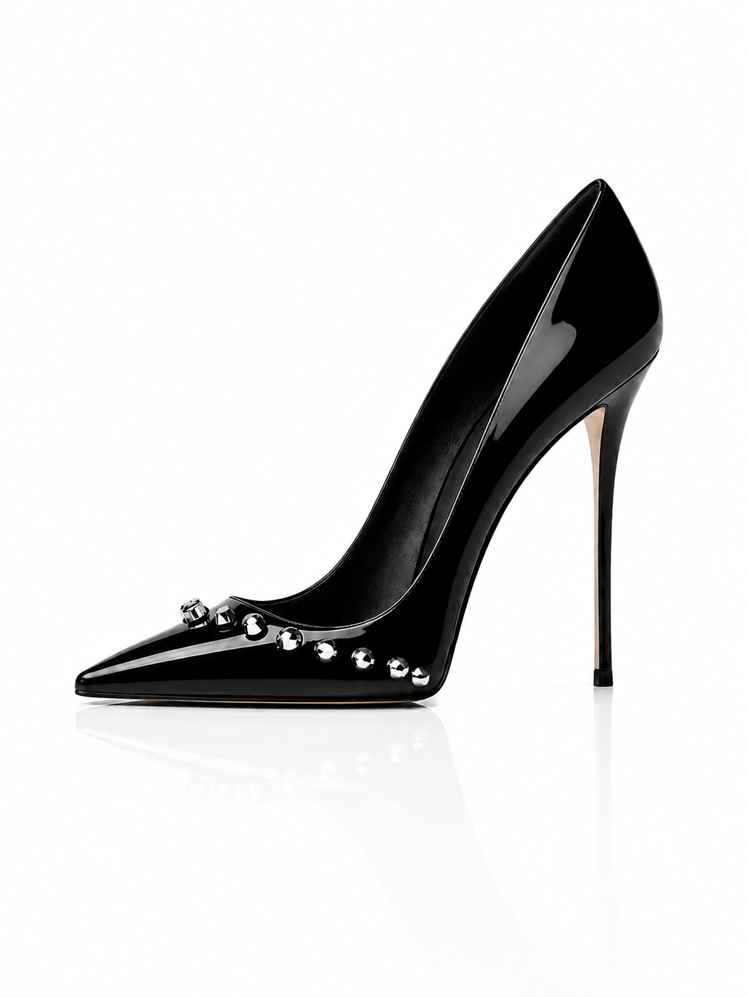 Noir Elegance Black Leather Pointed-Toe Pumps