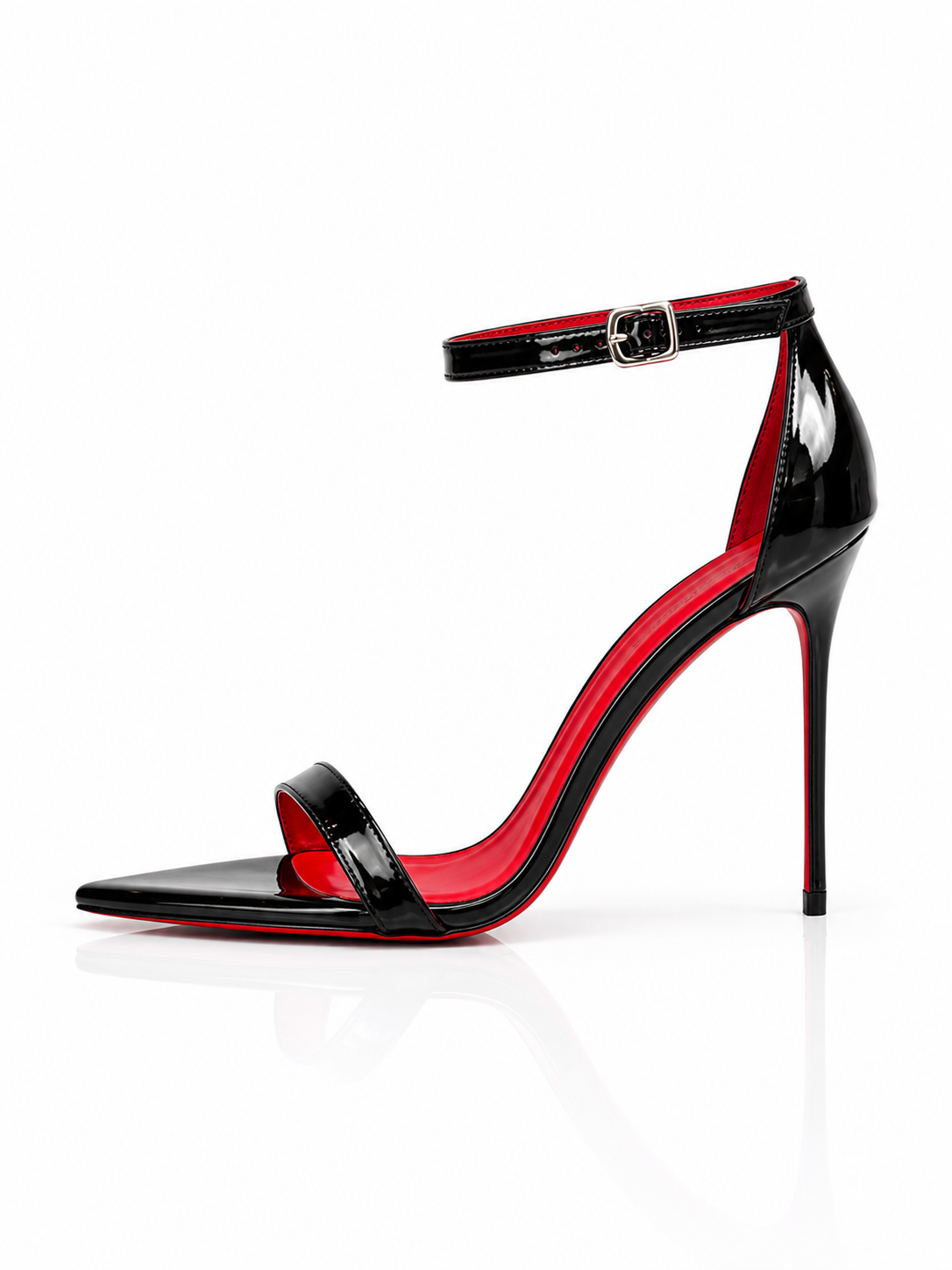 Scarlet Queen Black Ankle-Strap Sandals