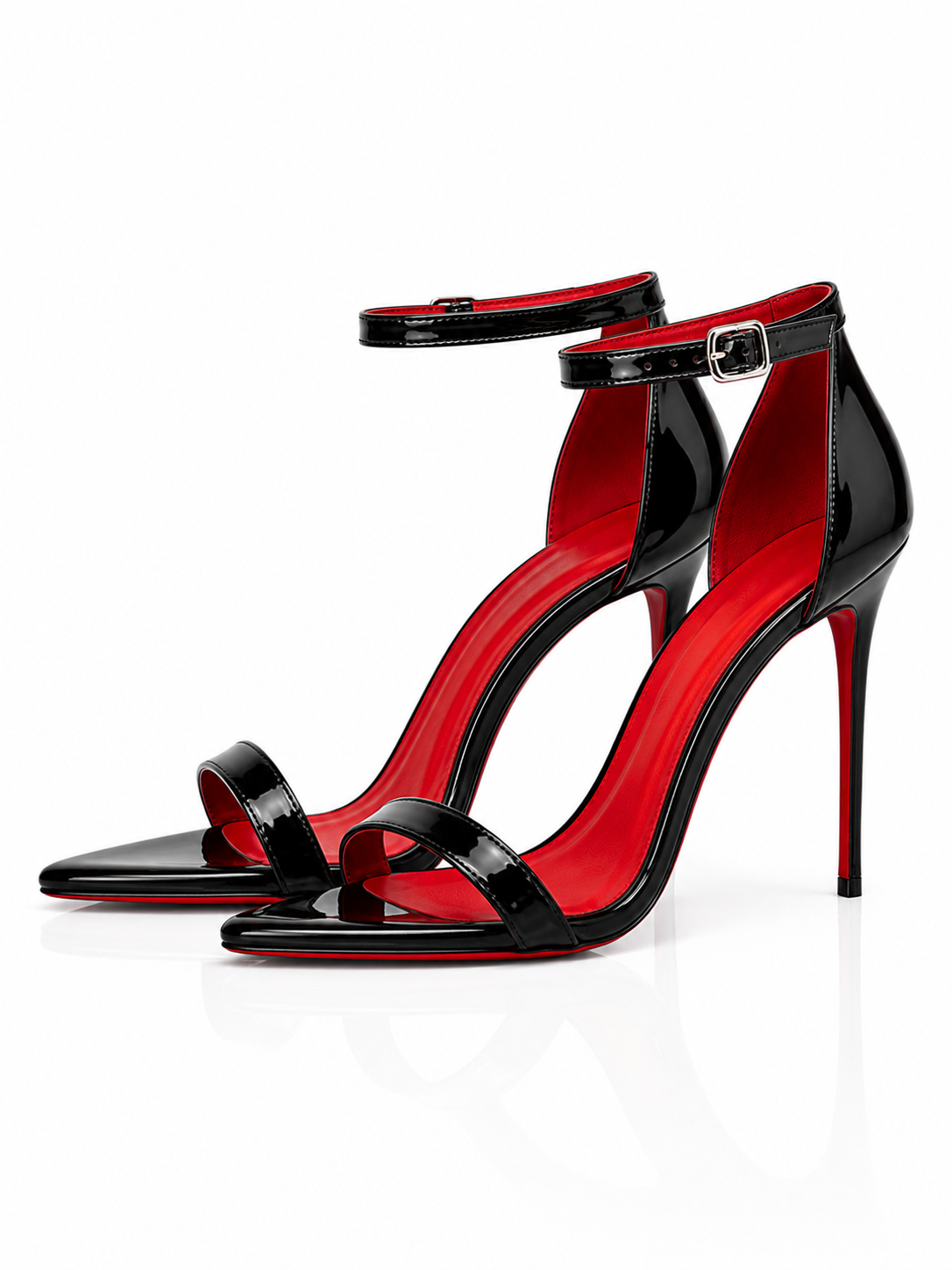 Scarlet Queen Black Ankle-Strap Sandals