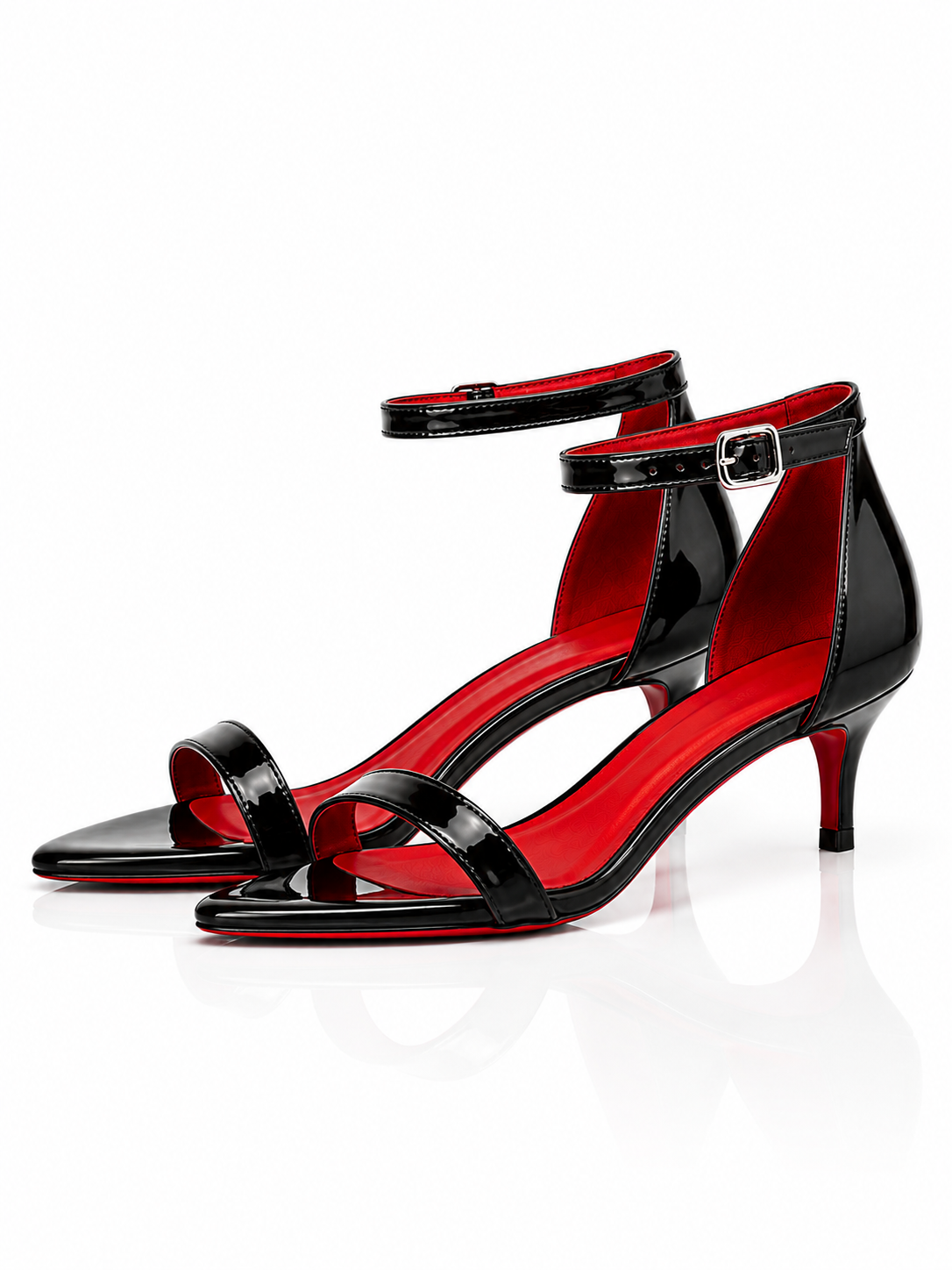 Scarlet Queen Black Ankle-Strap Sandals