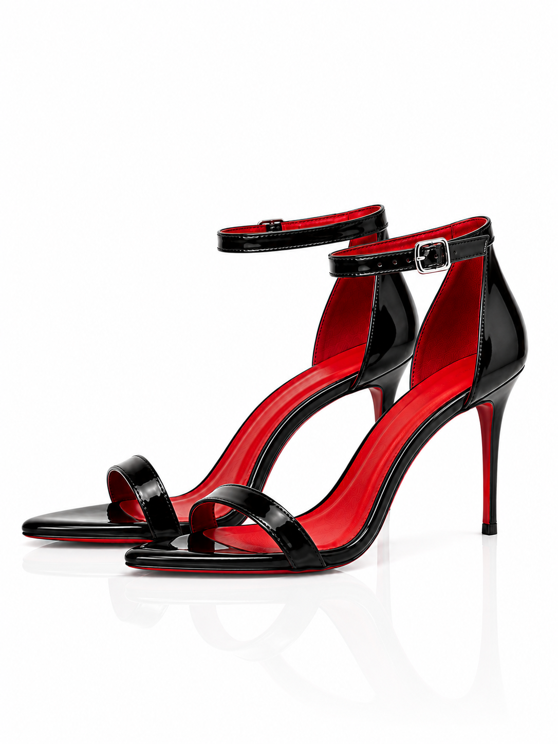 Scarlet Queen Black Ankle-Strap Sandals