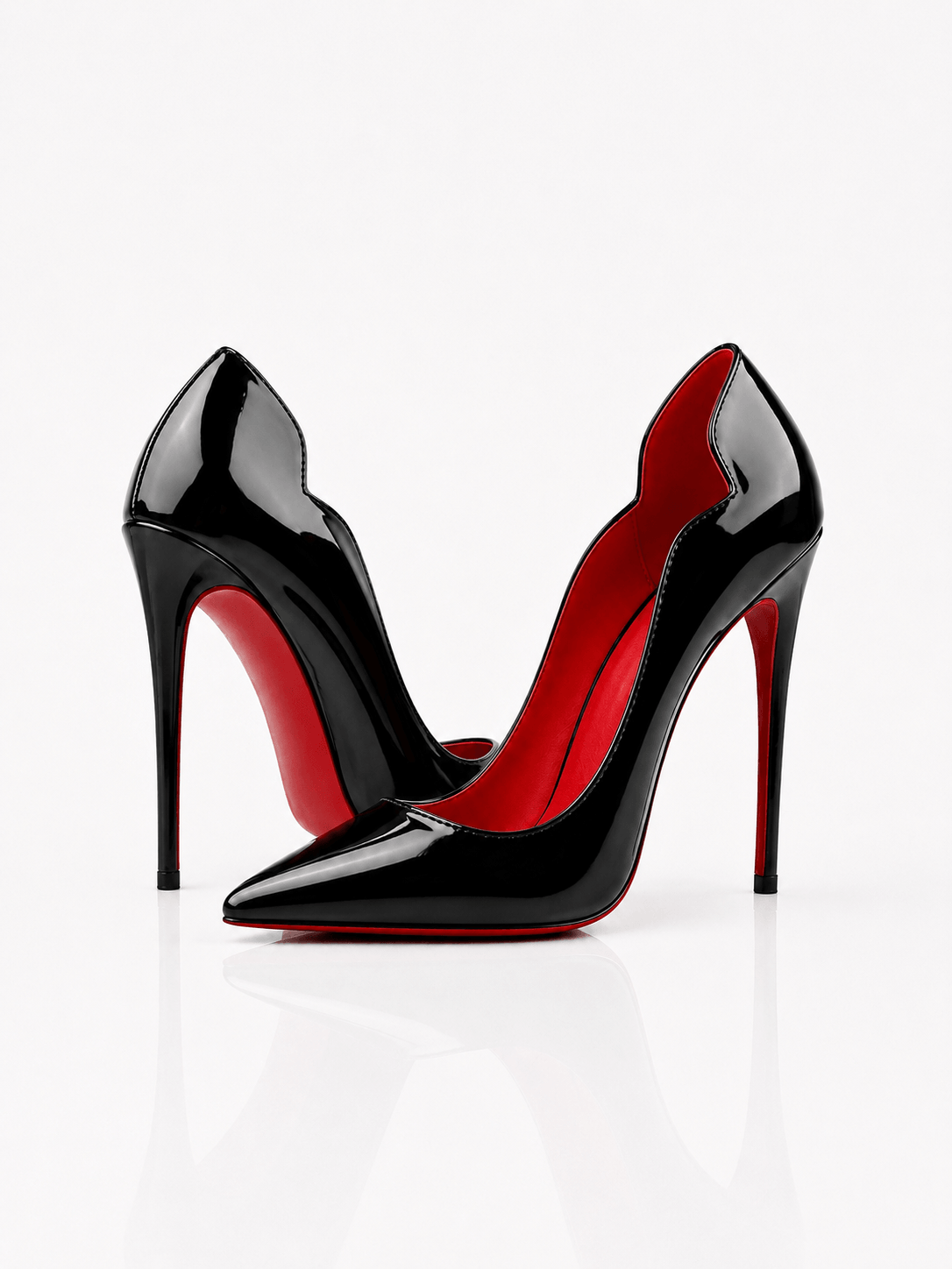 Scarpin Paris Black Patent Pointed-Toe Pumps
