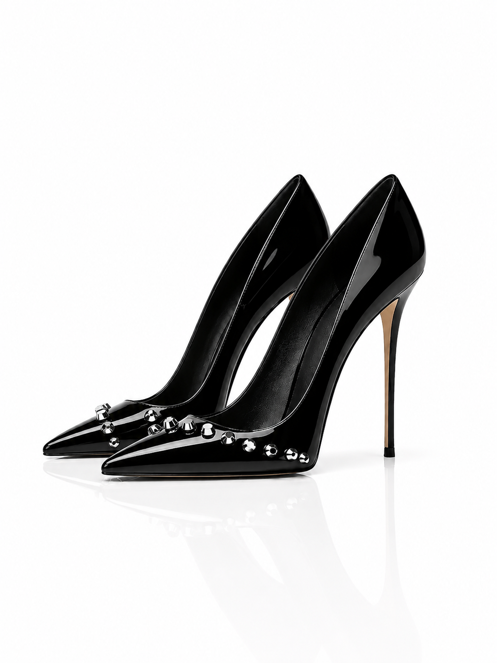 Noir Elegance Black Leather Pointed-Toe Pumps