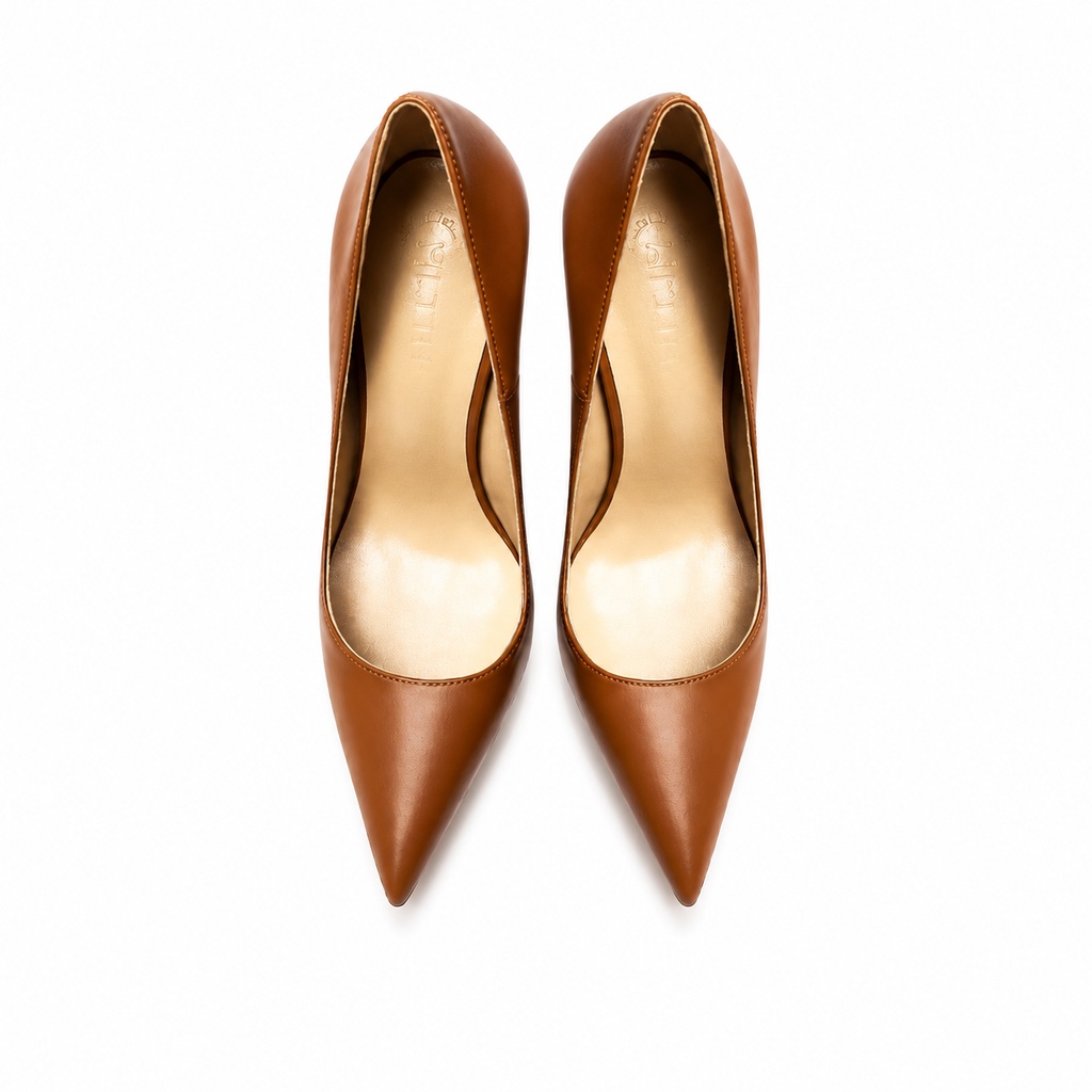 Scarpin Ambra Brown Matte Pointed-Toe Pumps